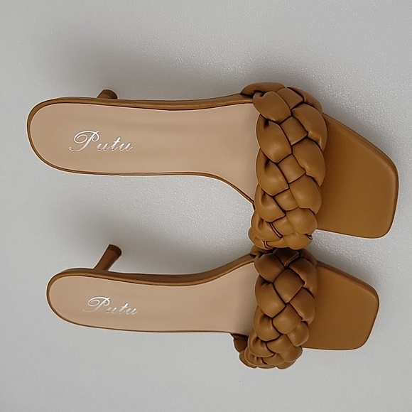 Women's slippers, fashion woven lightweight sandals, comfortable mid heel - Picture 3 of 10